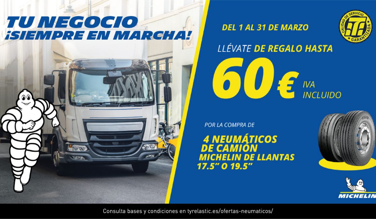 Promoción Michelin – 60€ de regalo al cambiar tus neumáticos de camión